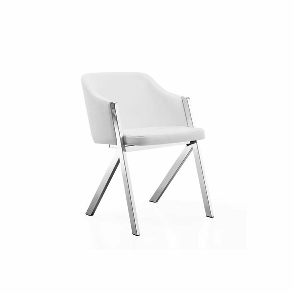 Casabianca Furniture Acorn Eco-leather Arm Dining Chair, White - 30 x 22.5 x 20 in. CB-F3202-W